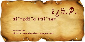 Árpád Péter névjegykártya