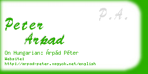 peter arpad business card